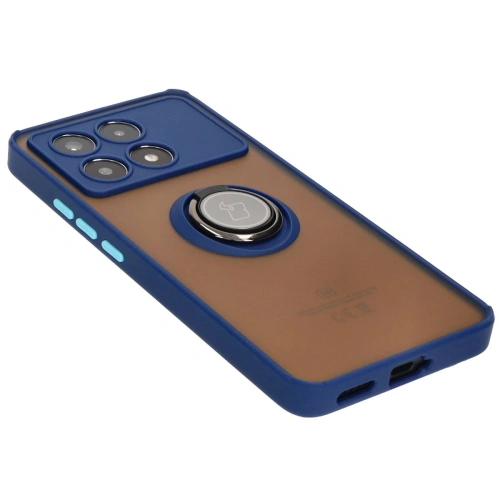 Buy Bizon Case Hybrid Ring Xiaomi Poco X6 Pro smoky with a navy blue frame - BIZ4946 - {ean13} - Home Screen Store Europe