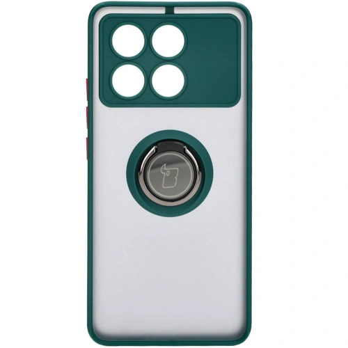 Buy Bizon Case Hybrid Ring Xiaomi Poco X6 Pro smoky with a dark green frame - BIZ4947 - {ean13} - Home Screen Store Europe