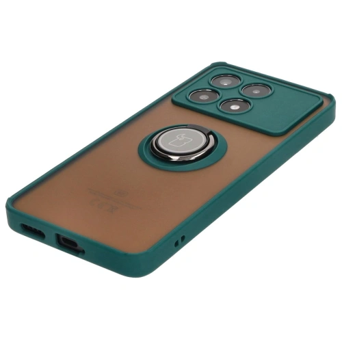 Buy Bizon Case Hybrid Ring Xiaomi Poco X6 Pro smoky with a dark green frame - BIZ4947 - {ean13} - Home Screen Store Europe
