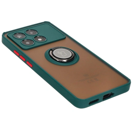 Buy Bizon Case Hybrid Ring Xiaomi Poco X6 Pro smoky with a dark green frame - BIZ4947 - {ean13} - Home Screen Store Europe