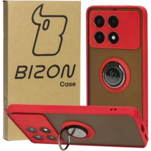 Kup Etui z uchwytem na palec Bizon Case Hybrid Ring do Xiaomi Poco X6 Pro przydymione z czerwoną ramką - BIZ5519 - {ean13} - Sklep Home Screen