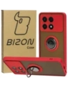 Bizon Case Hybrid Ring Xiaomi Poco X6 Pro smoky with a red frame