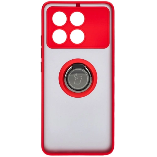 Buy Bizon Case Hybrid Ring Xiaomi Poco X6 Pro smoky with a red frame - BIZ5519 - {ean13} - Home Screen Store Europe