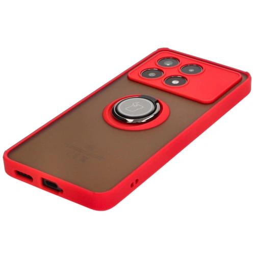 Buy Bizon Case Hybrid Ring Xiaomi Poco X6 Pro smoky with a red frame - BIZ5519 - {ean13} - Home Screen Store Europe