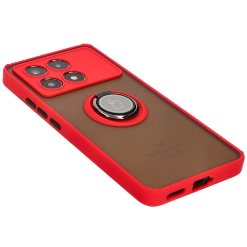 Buy Bizon Case Hybrid Ring Xiaomi Poco X6 Pro smoky with a red frame - BIZ5519 - {ean13} - Home Screen Store Europe