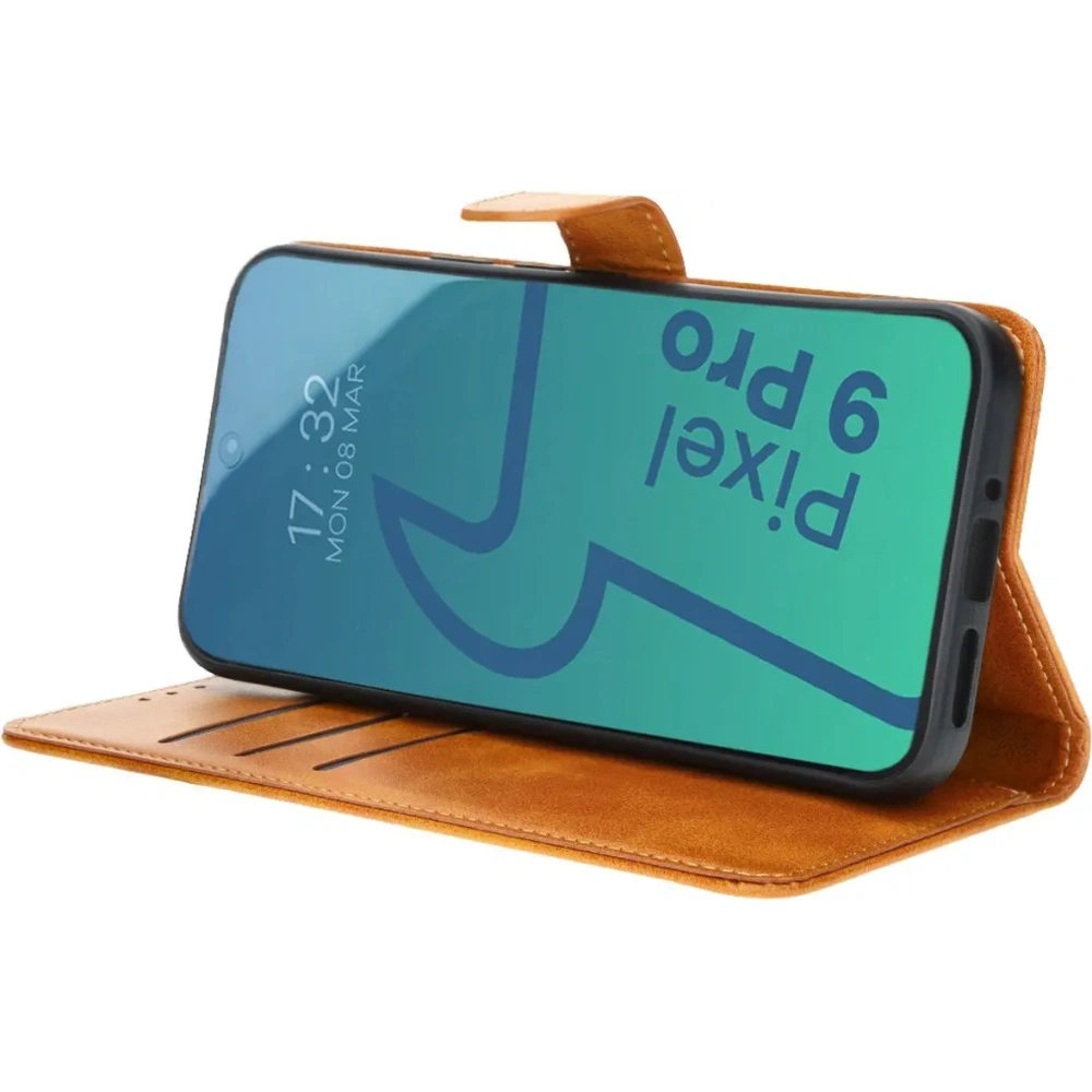 Etui Bizon Case Pocket do Google Pixel 9 Pro XL brązowe