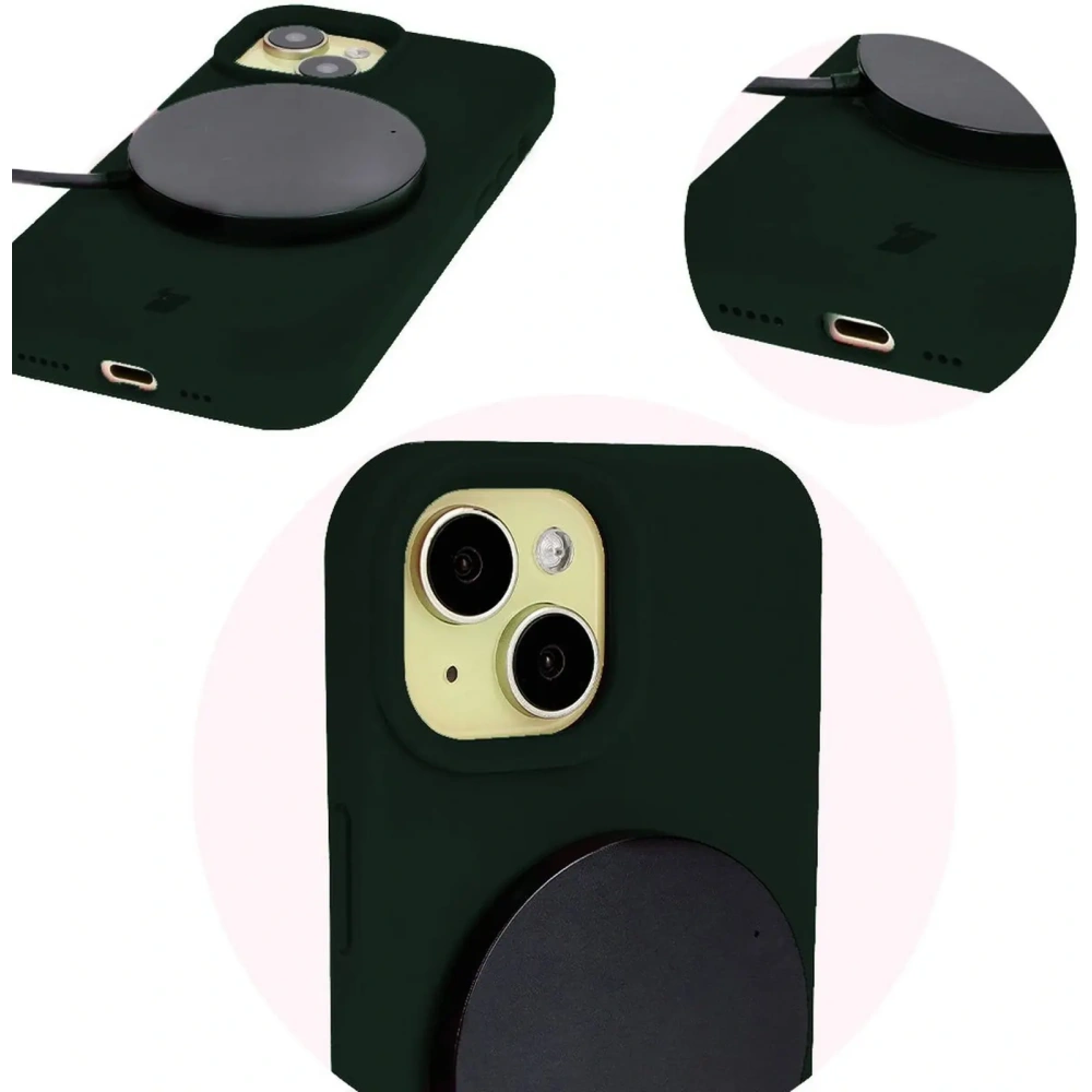 Etui silikonowe Bizon Soft Case do Apple iPhone 15 ciemnozielone