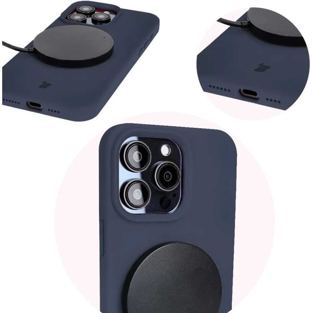 Etui silikonowe Bizon Soft Case do Apple iPhone 15 Pro Max ciemnoniebieskie