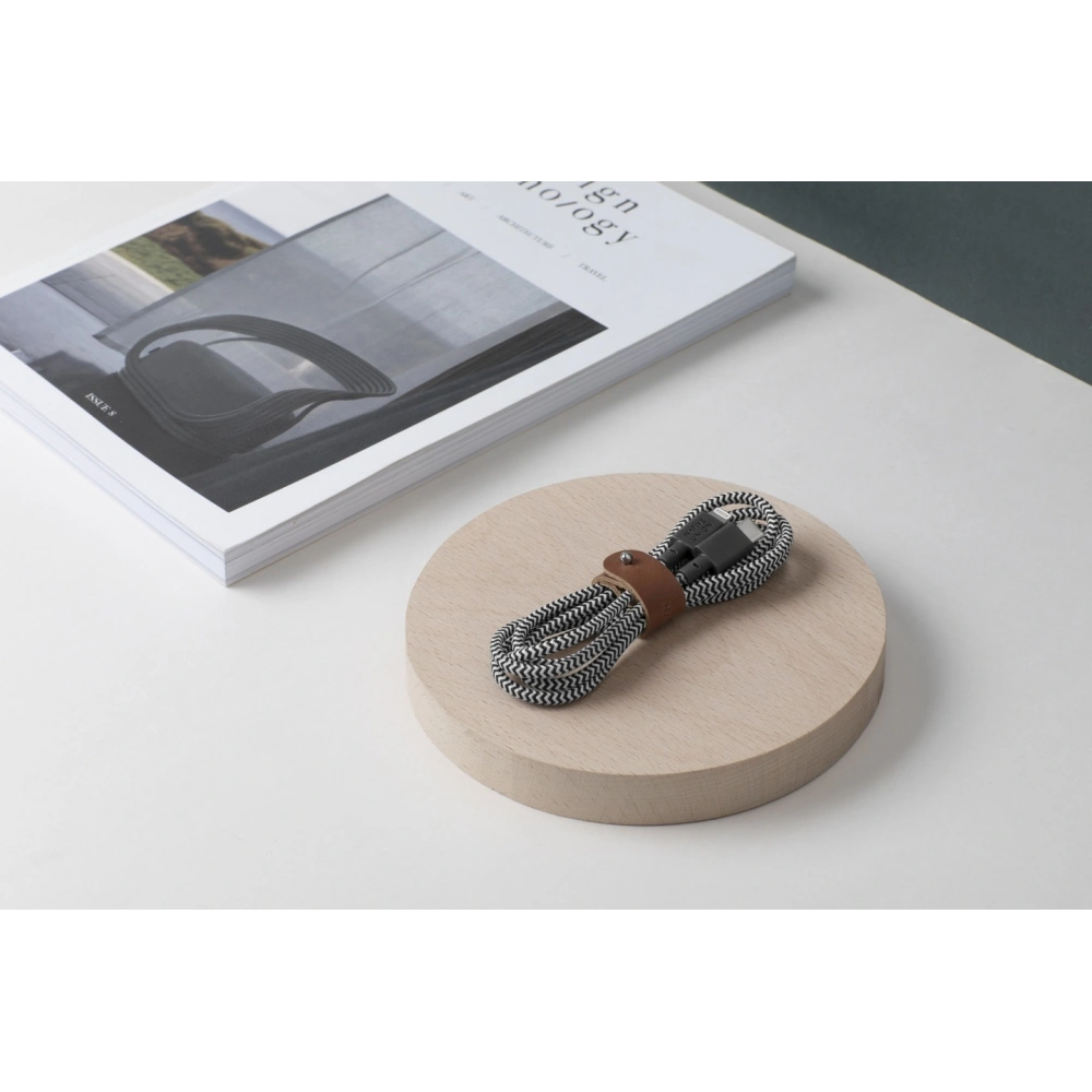 Kabel Native Union Belt Cable USB-C do Lightning ze skórzanym zapięciem 1,2m (zebra)