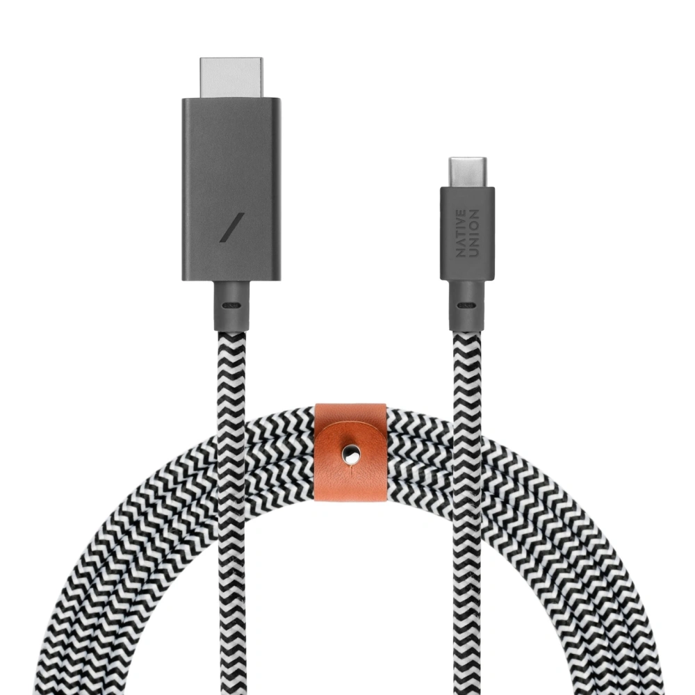 Kabel Native Union Belt USB-C do HDMI ze skórzanym zapięciem 3m (zebra)