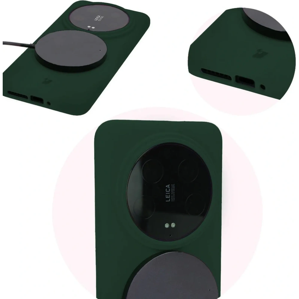 Etui silikonowe Bizon Soft Case do Xiaomi 14 Ultra ciemnozielone