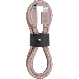 Buy Native Union Belt Cable Lightning to mini jack 3,5mm 1.2m (rose) - NTU025RS - {ean13} - Home Screen Store Europe