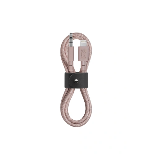 Kup Native Union Gürtelkabel Lightning auf Miniklinke 3,5 mm mit Lederschlaufe 1,2 m (rosa) - NTU025RS - {ean13} - Sklep Home Screen