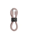 Native Union Gürtelkabel Lightning auf Miniklinke 3,5 mm mit Lederschlaufe 1,2 m (rosa)
