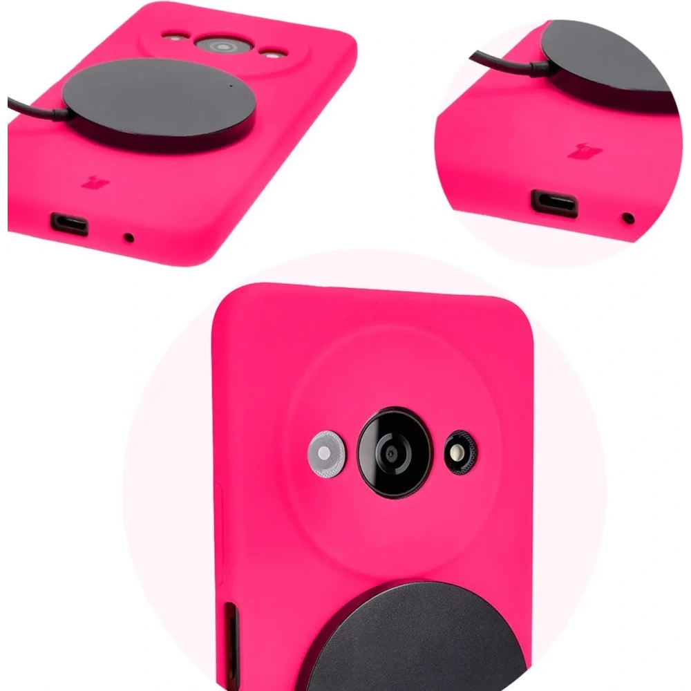 Etui silikonowe Bizon Soft Case do Xiaomi Redmi A3 4G neonowo-różowe