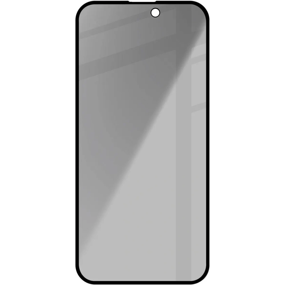 Prywatyzujące szkło hartowane Bizon Glass Edge Shadow do Apple iPhone 15 Plus przyciemniane z czarną ramką