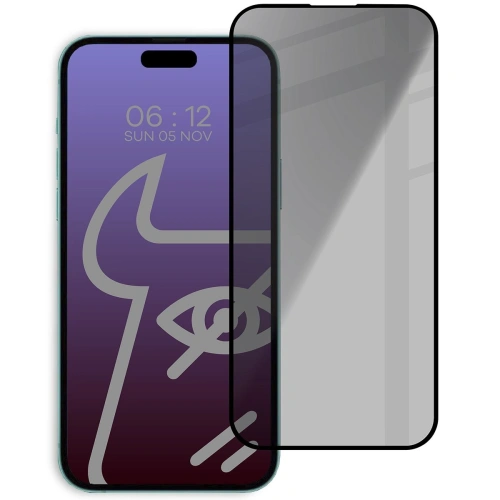 Buy Bizon Glass Edge Shadow Apple iPhone 15 Pro tinted with a black frame - BIZ5556 - {ean13} - Home Screen Store Europe
