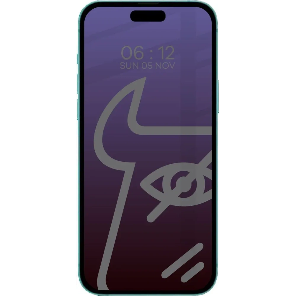 Prywatyzujące szkło hartowane Bizon Glass Edge Shadow do Apple iPhone 15 Pro przyciemniane z czarną ramką