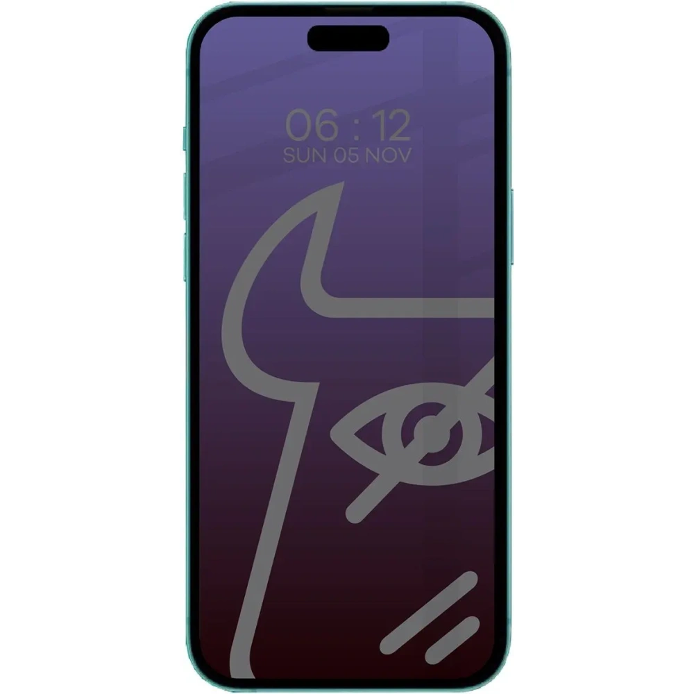 Prywatyzujące szkło hartowane Bizon Glass Edge Shadow do Apple iPhone 15 Pro Max przyciemniane z czarną ramką