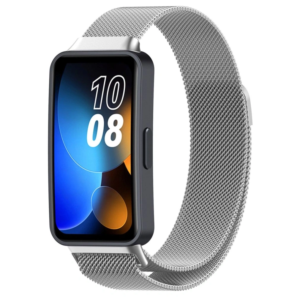 Pasek Bizon Strap Watch Chain do Huawei Band 9 / Band 8 srebrny