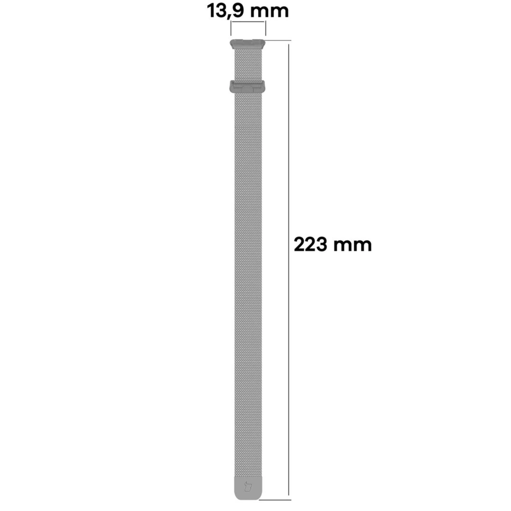 Pasek Bizon Strap Watch Chain do Huawei Band 9 / Band 8 srebrny