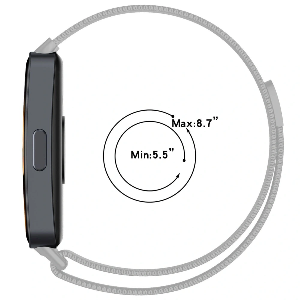 Pasek Bizon Strap Watch Chain do Huawei Band 9 / Band 8 srebrny