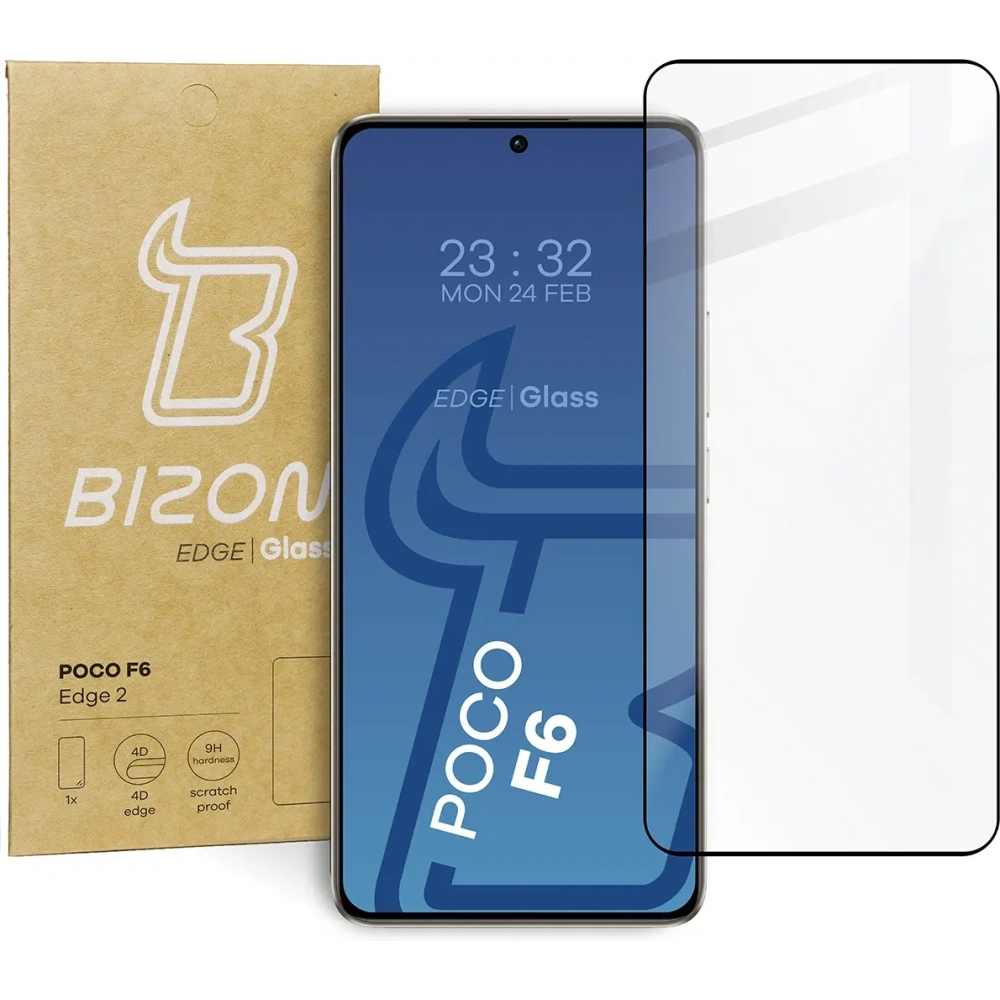 Szkło hartowane Bizon Glass Edge 2 do Xiaomi Poco F6 czarne