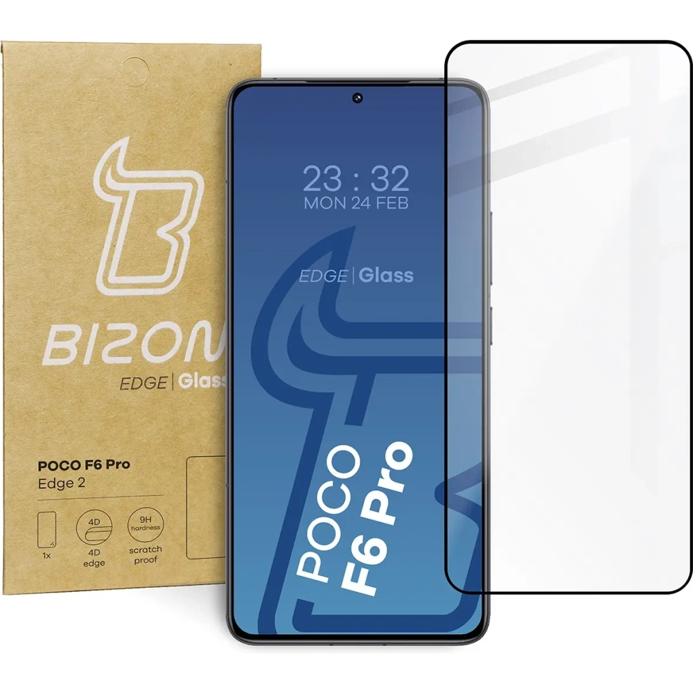Szkło hartowane Bizon Glass Edge 2 do Xiaomi Poco F6 Pro czarne