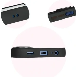 Etui z uchwytem na palec Bizon Case Hybrid Ring do Samsung Galaxy M15 5G kouřové s černým rámem