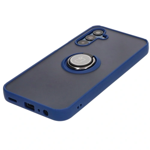Kup Etui s úchopem na prst Bizon Case Hybrid Ring pro Samsung Galaxy M15 5G kouřové s modrým rámečkem - BIZ5577 - {ean13} - Sklep Home Screen