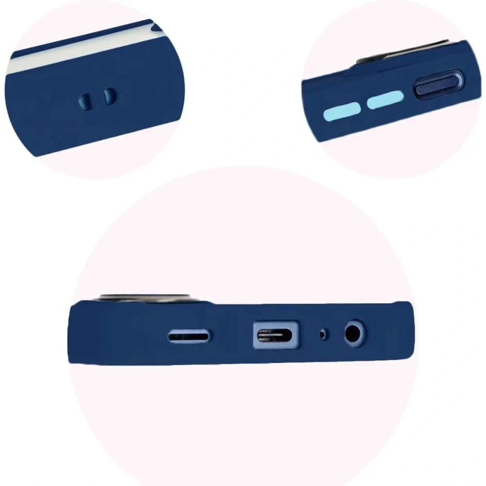 Etui z uchwytem na palec Bizon Case Hybrid Ring do Samsung Galaxy M15 5G przydymione z granatową ramką