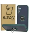 Bizon Case Hybrid Ring Samsung Galaxy M15 5G fumuriu cu un cadru verde închis