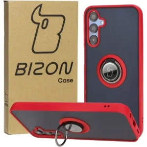 Kup Etui s úchopem na prst Bizon Case Hybrid Ring do Samsung Galaxy M15 5G kouřové s červeným rámečkem - BIZ5008 - {ean13} - Sklep Home Screen