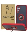 Bizon Case Hybrid Ring Samsung Galaxy M15 5G füstös piros kerettel
