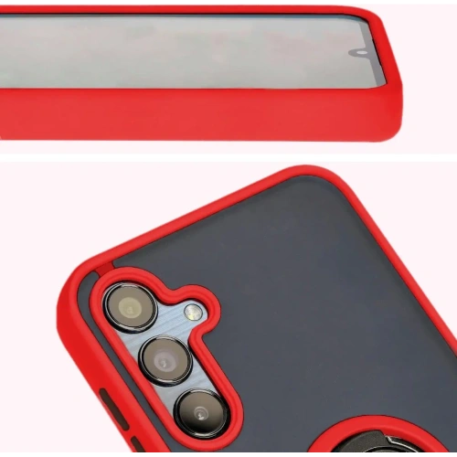 Kup Bizon Case Hybrid Ring Samsung Galaxy M15 5G fumurie cu un cadru roșu - BIZ5008 - {ean13} - Sklep Home Screen