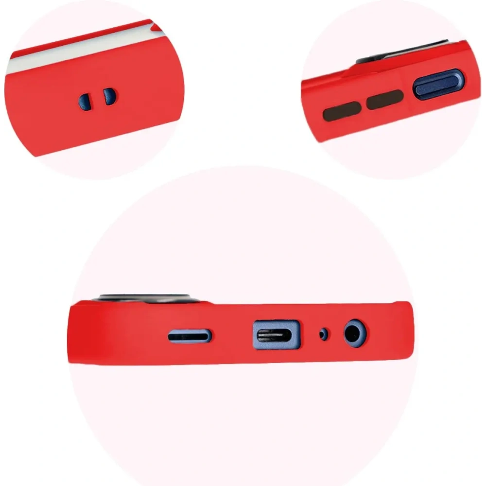 Etui z uchwytem na palec Bizon Case Hybrid Ring do Samsung Galaxy M15 5G przydymione z czerwoną ramką