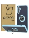 Bizon Case Hybrid Ring Samsung Galaxy M15 5G fumuriu cu un cadru bleu deschis