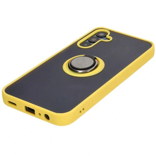 Buy Bizon Case Hybrid Ring Samsung Galaxy M15 5G smoky with a yellow frame - BIZ5010 - {ean13} - Home Screen Store Europe