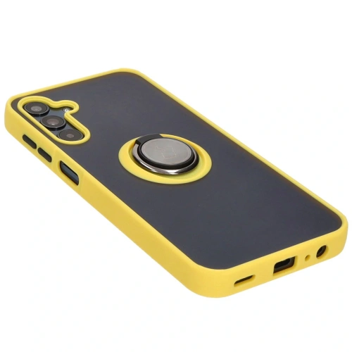 Buy Bizon Case Hybrid Ring Samsung Galaxy M15 5G smoky with a yellow frame - BIZ5010 - {ean13} - Home Screen Store Europe