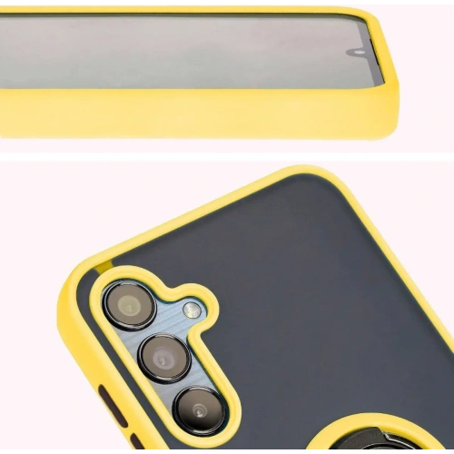 Kup Bizon Case Hybrid Ring Samsung Galaxy M15 5G fumuriu cu un cadru galben - BIZ5010 - {ean13} - Sklep Home Screen