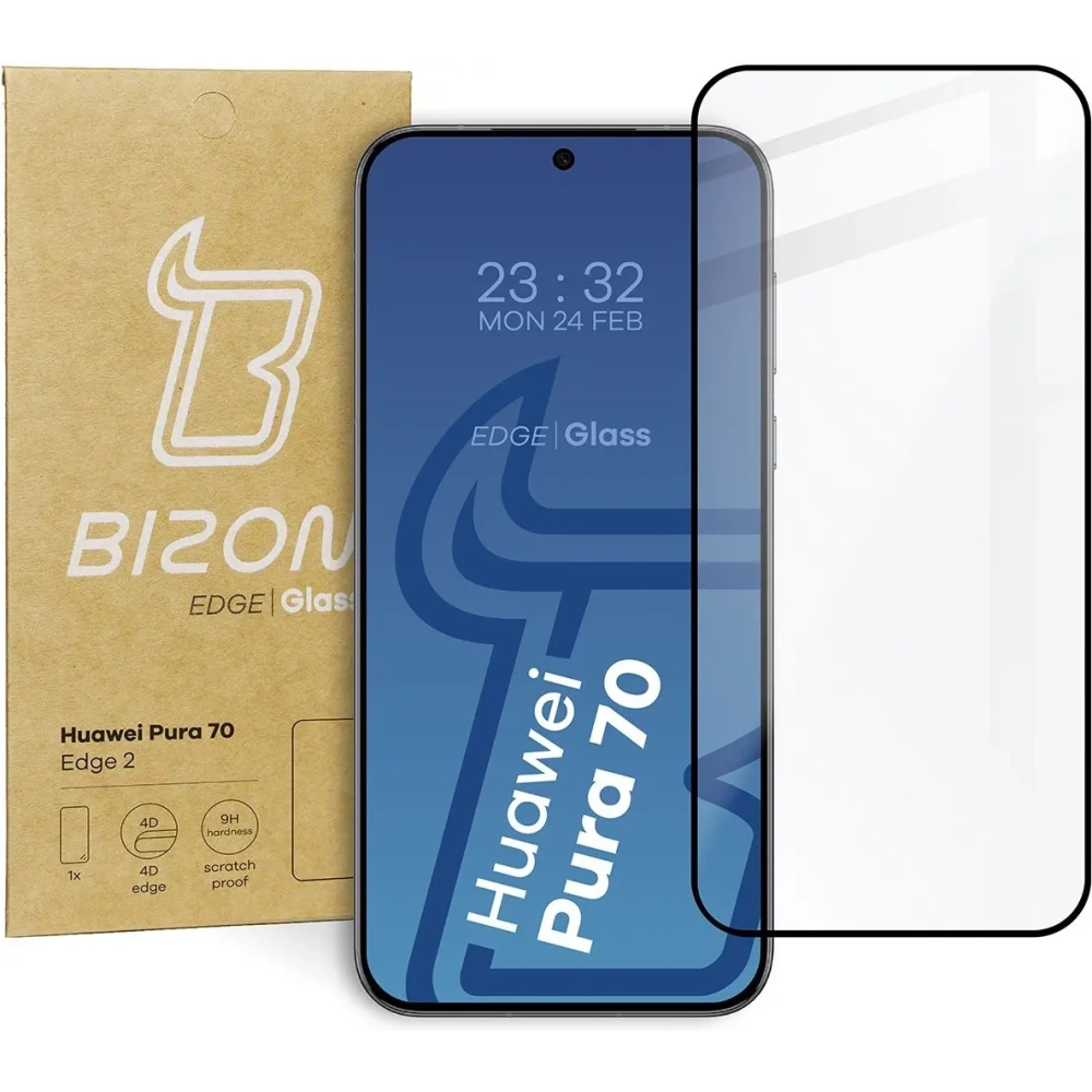 Szkło hartowane Bizon Glass Edge 2 do Huawei Pura 70 czarne
