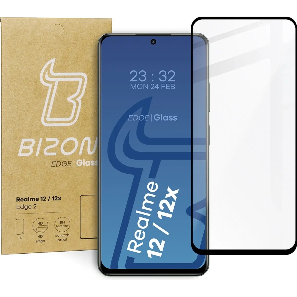 Szkło hartowane Bizon Glass Edge 2 do Realme 12 5G/12x 5G czarne