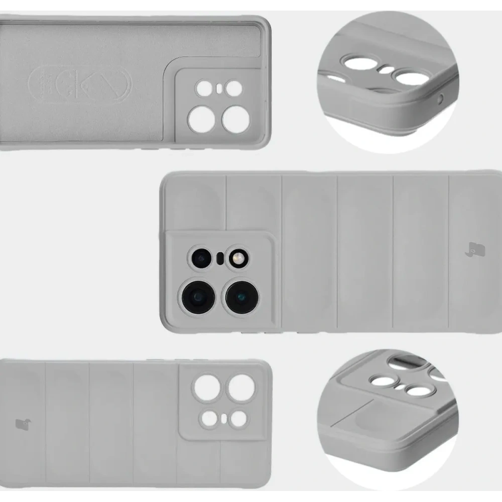 Pancerne etui Bizon Case Tur do Motorola Edge 50 Pro jasnoszare