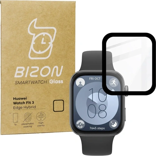 Kup Bizon Glass Watch Edge Hybrid Huawei Watch Fit 3 schwarz - BIZ5603 - {ean13} - Sklep Home Screen