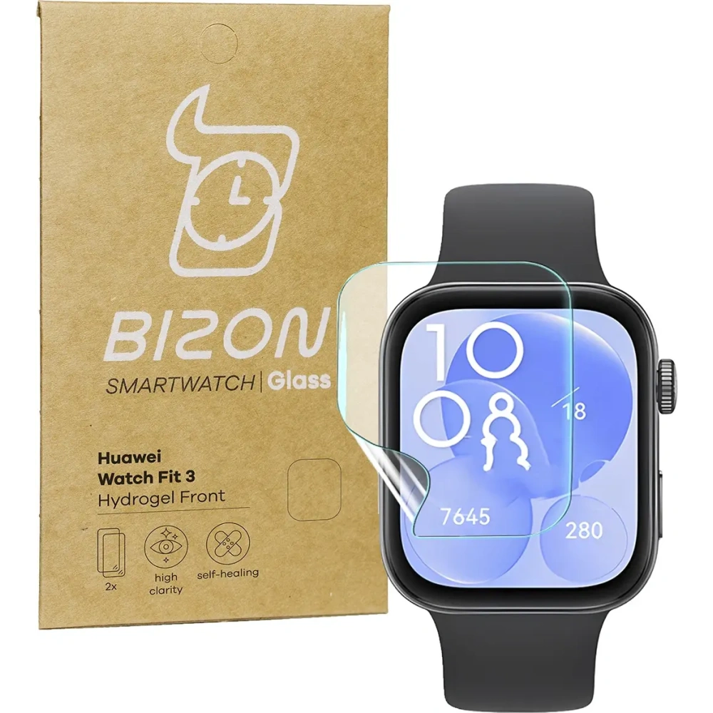 Folia hydrożelowa na ekran Bizon Glass Watch Hydrogel do Huawei Watch Fit 3 [2 PACK]