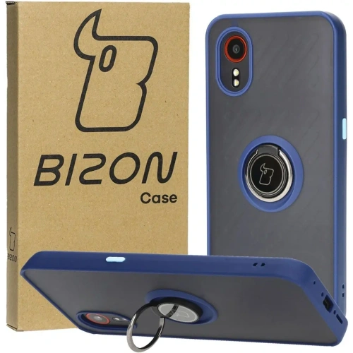 Buy Bizon Case Hybrid Ring Samsung Galaxy Xcover7 smoky with a navy blue frame - BIZ5052 - {ean13} - Home Screen Store Europe