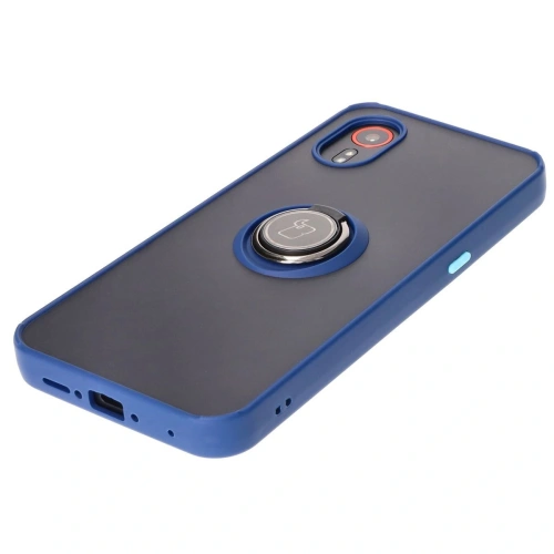 Buy Bizon Case Hybrid Ring Samsung Galaxy Xcover7 smoky with a navy blue frame - BIZ5052 - {ean13} - Home Screen Store Europe