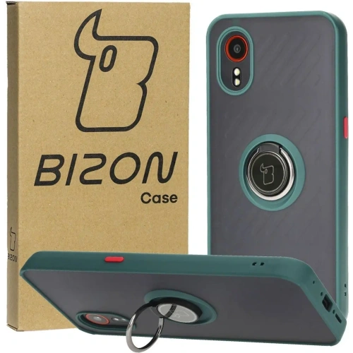 Buy Bizon Case Hybrid Ring Samsung Galaxy Xcover7 smoky with a dark green frame - BIZ5053 - {ean13} - Home Screen Store Europe
