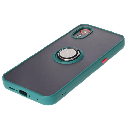 Buy Bizon Case Hybrid Ring Samsung Galaxy Xcover7 smoky with a dark green frame - BIZ5053 - {ean13} - Home Screen Store Europe