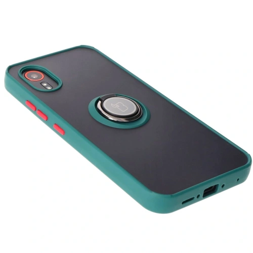 Buy Bizon Case Hybrid Ring Samsung Galaxy Xcover7 smoky with a dark green frame - BIZ5053 - {ean13} - Home Screen Store Europe